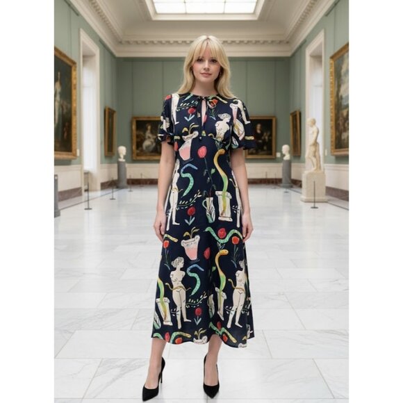 Lisa Says Gah Dresses & Skirts - NWT LISA SAYS GAH Penelope Midi in Museo Nero Satin Dress XL